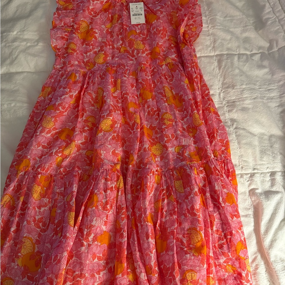 Crewcuts Pink and Orange Sundress Sleeveless Flutter Sleeve